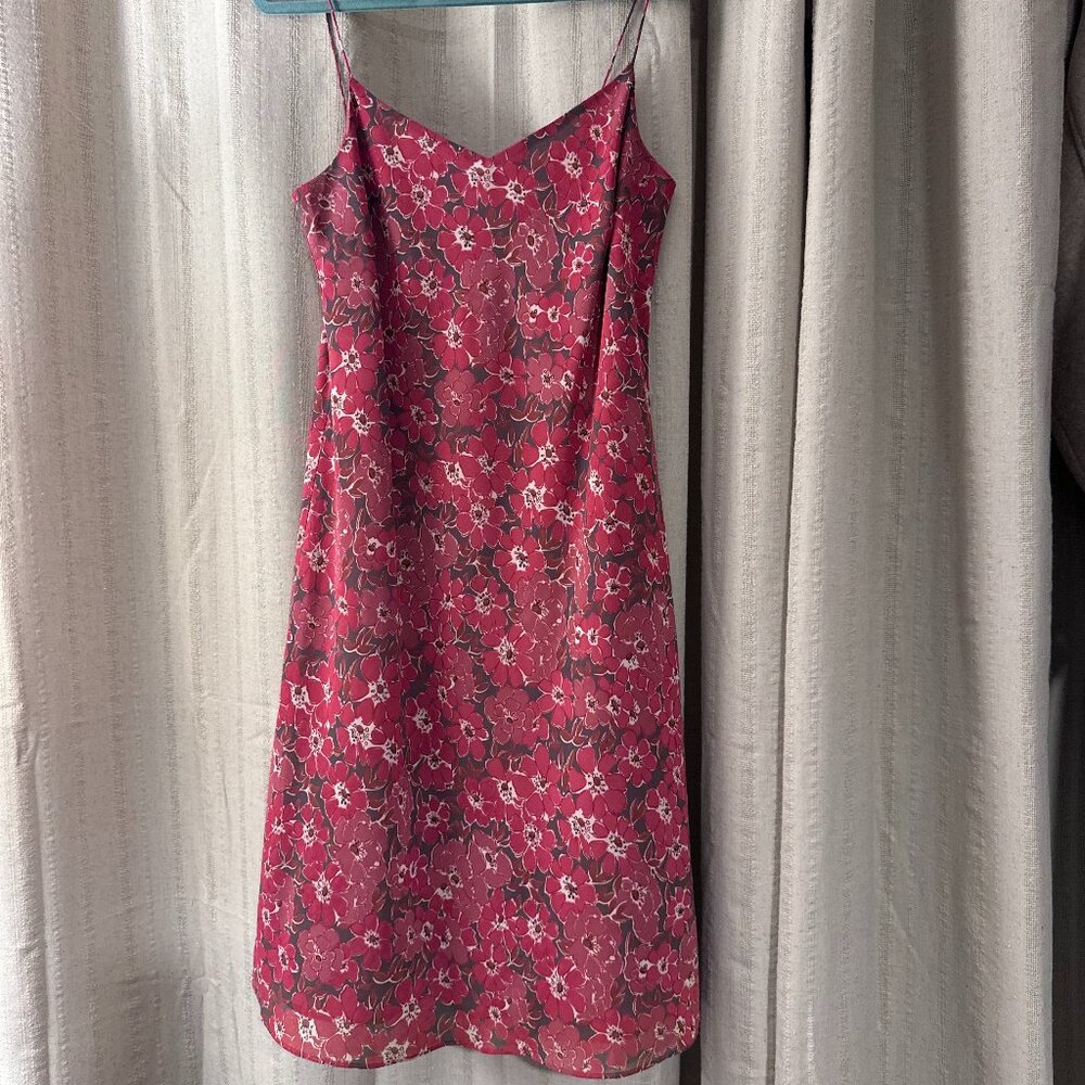 Ann Taylor LOFT Pink & Red Floral Slip